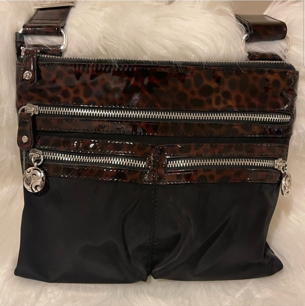 NWOT Stunning Brighton leopard Crossbody Bag, Box & Cloth Dust Cover